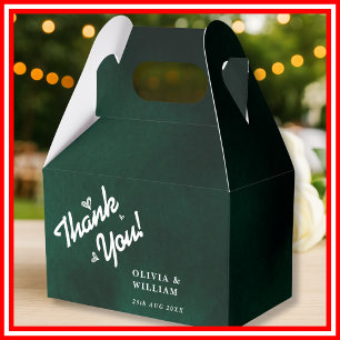 Emerald Green Wedding Thank You  Favor Boxes