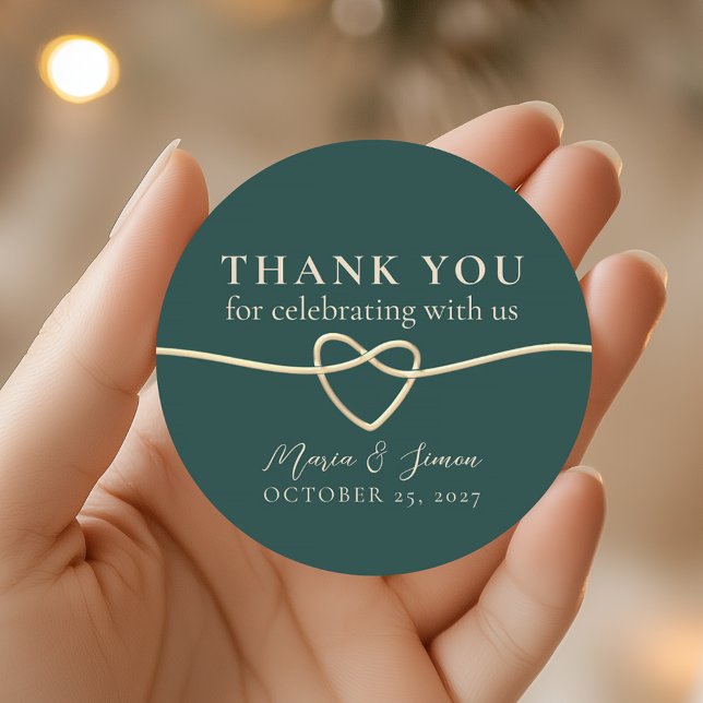 Emerald Green Wedding Thank You Sticker (Creator Uploaded)