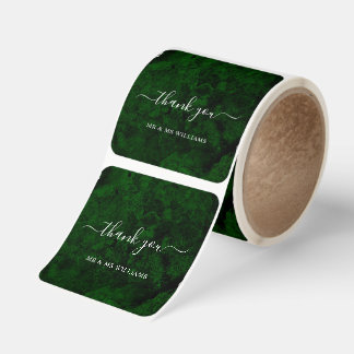Emerald Green Wedding Thank You Stickers