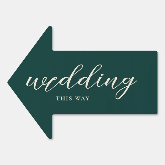 Emerald Green Wedding This Way Sign (Front)