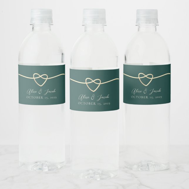 Emerald Green Wedding Water Bottle Label (Bottles)