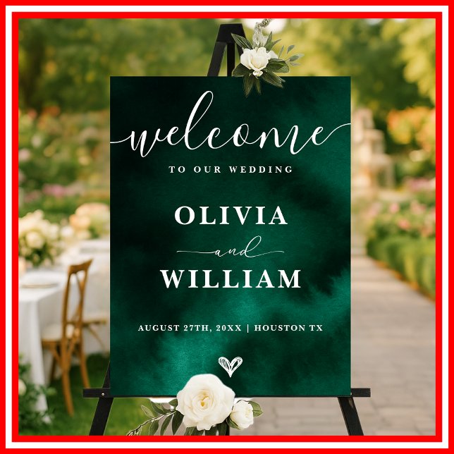 Emerald Green Wedding Welcome Sign (Creator Uploaded)