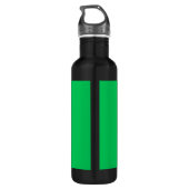 Emerald Green White Framed Initial Monogram Stainless Steel Water Bottle (Back)