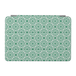 Emerald Green White Geometric Seamless Pattern iPad Mini Cover