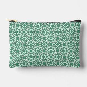 Emerald Green White Geometric Seamless Pattern Sma Accessory Pouch