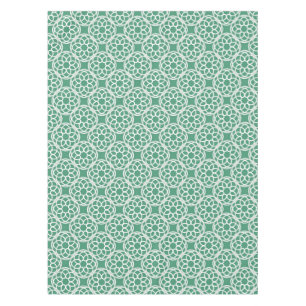 Emerald Green White Geometric Seamless Pattern Tablecloth
