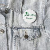 Emerald Green, White Shamrock Bridesmaid Button (In Situ)