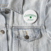Emerald Green, White Shamrock Groomsman Button (In Situ)