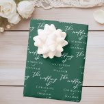 Emerald Green White Wedding Personalized Wrapping Paper Sheets<br><div class="desc">This solid emerald green wedding wrapping paper features classic white typography for a couple getting married in a forest or other nature venue. Celebrate your love with this tranquil color of gift wrap sheets.</div>