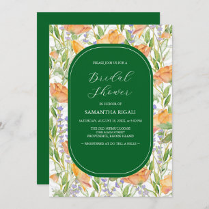 Emerald Green & Wildflowers Bridal Shower Invites