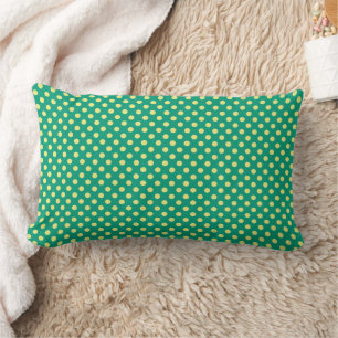 Emerald Green with Yellow Polka Dots by STaylor Lumbar Pillow