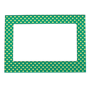 Emerald Green with Yellow Polka Dots by STaylor Magnetic Photo Frame