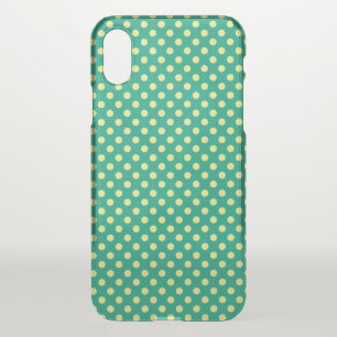 Emerald Green with Yellow Polka Dots by STaylor iPhone X Case