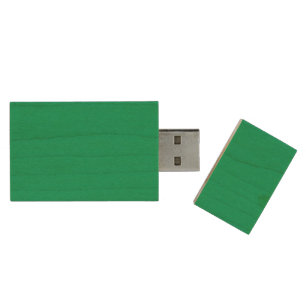 Emerald Green Wooden USB Drive – Customizable