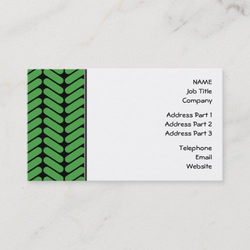 Emerald Green Zigzags inspired by Knitting. Business Card Template