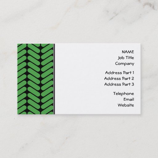 Customizable Emerald Green Zigzags inspired by Knitting. Business Card Template