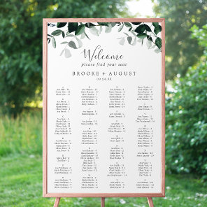 Emerald Greenery Alphabetical Seating Chart