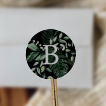 Emerald Greenery | Black Monogram Envelope Seals