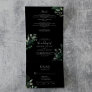 Emerald Greenery | Black Photo Wedding All In One Tri-Fold Invitation