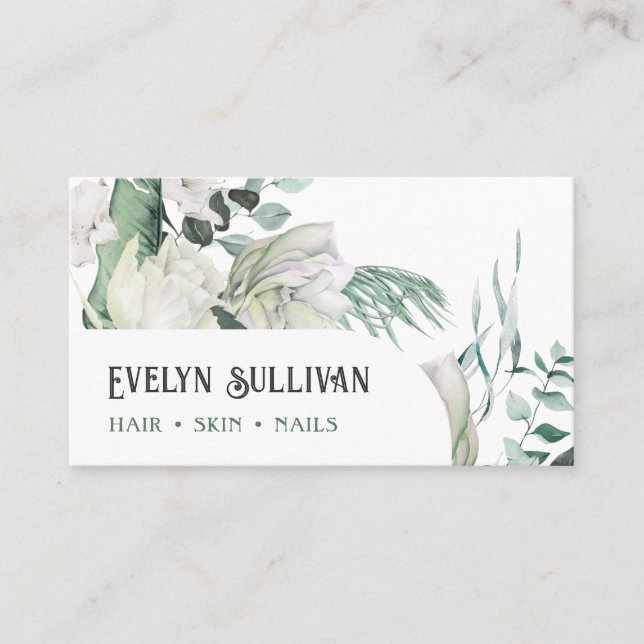 emerald greenery business card (Front)