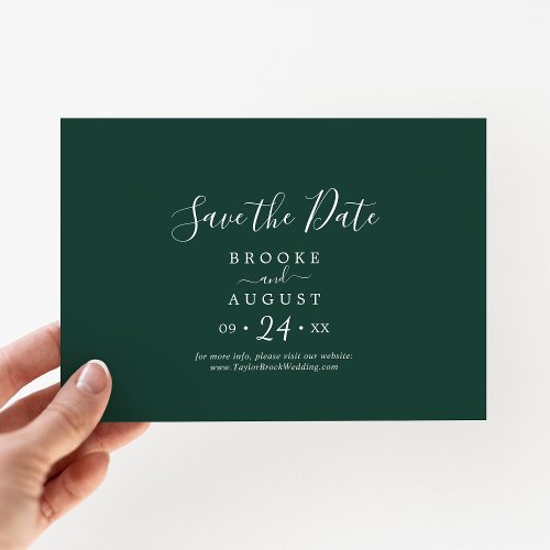 Emerald Greenery Coordinate Horizontal Save The Date