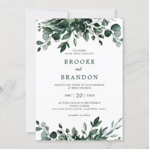 Emerald Greenery Eucalyptus Botanical Wedding Invi Invitation