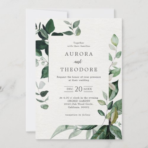 Emerald Greenery Eucalyptus Botanical Wedding Invi Invitation