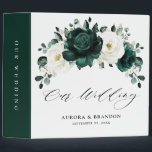 Emerald Greenery Eucalyptus White Floral Wedding 3 Ring Binder<br><div class="desc">Elegant Emerald green greenery & ivory white floral botanical wedding photo album binder featuring white roses and elegant green watercolor eucalyptus leaves . Please contact me for any help in customization or if you need any other product with this design.</div>