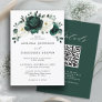 Emerald Greenery Eucalyptus White Floral Wedding   Invitation