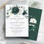 Emerald Greenery Eucalyptus White Floral Wedding   Invitation