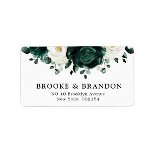 Emerald Greenery Eucalyptus White Floral Wedding Label