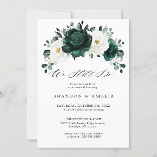 Emerald Greenery Eucalyptus White Rose We still do Invitation