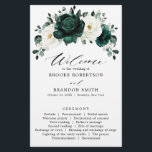 Emerald Greenery Eucalyptus White Wedding Program<br><div class="desc">Elegant Emerald green greenery & ivory white floral botanical wedding program featuring white roses and elegant green watercolor eucalyptus leaves . Please contact me for any help in customization or if you need any other product with this design.</div>