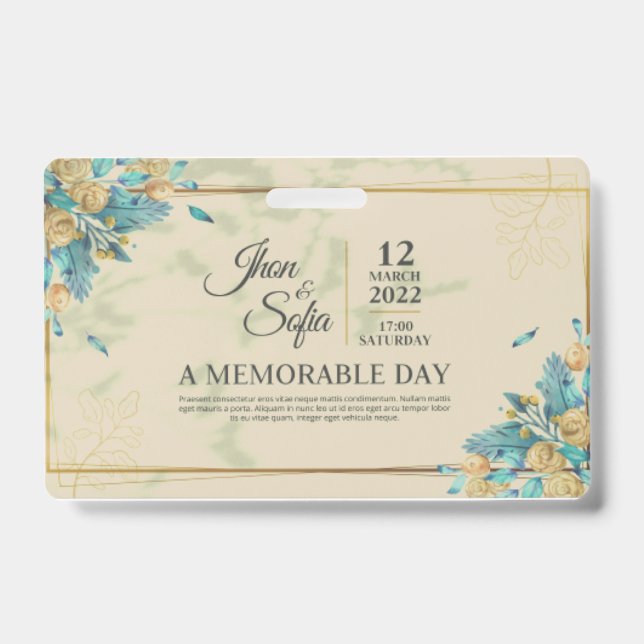 Emerald Greenery Faire-part de mariage Décontracté Badge (Front)