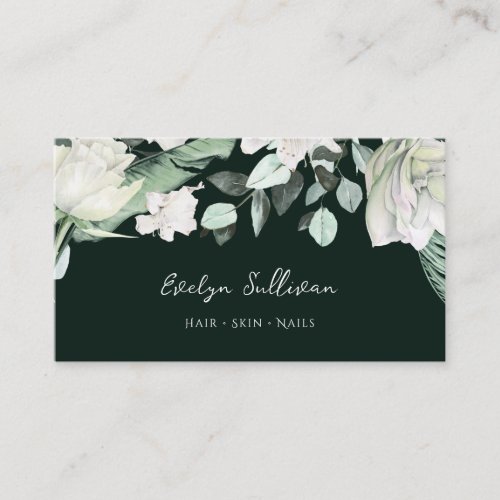 emerald greenery floral business card