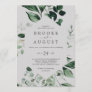 Emerald Greenery | Gray Casual Wedding Invitation