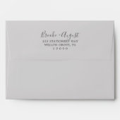 Emerald Greenery | Gray Wedding Invitation Envelope (Back (Top Flap))