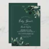 Emerald Greenery | Green Baby Shower Invitation (Front/Back)