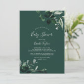 Emerald Greenery | Green Baby Shower Invitation (Standing Front)