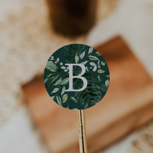 Emerald Greenery  Green Monogram Envelope Seals