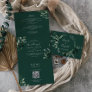 Emerald Greenery | Green Photo QR Code Wedding Tri-Fold Invitation