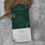 Emerald Greenery | Green Photo Wedding All In One Invitation