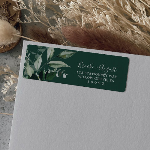Emerald Greenery | Green Return Address Label