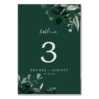 Emerald Greenery | Green Table Number