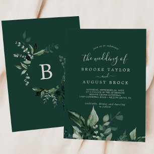 Emerald Greenery Green The Wedding Of Invitation