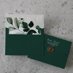 Emerald Greenery Green Wedding Invitation Envelope