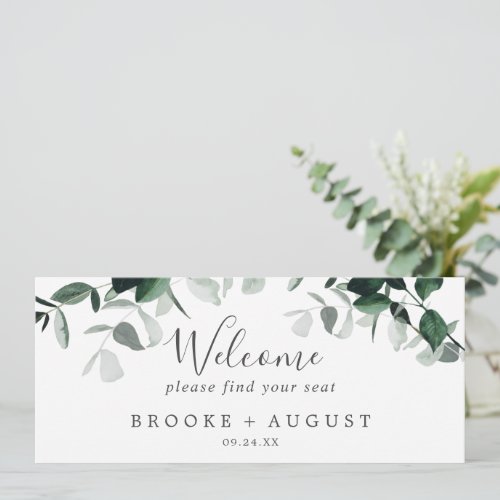 Emerald Greenery Hanging Seating Chart Header