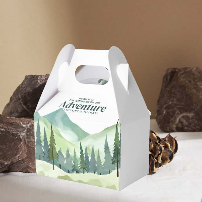 Emerald Greenery Mountain Pine Rustic Wedding  Favor Boxes (Creator Uploaded)
