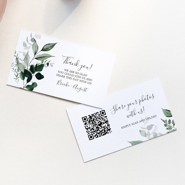 Emerald Greenery Photos Wedding QR Code Card (Emerald Greenery Photos Wedding QR Code Card)