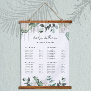 Emerald Greenery Price List Hanging Tapestry